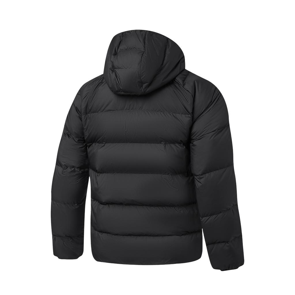 Men's Li-Ning Fitness Series Down Jackets Men's Black Hooded (Non-detachable) Thickened