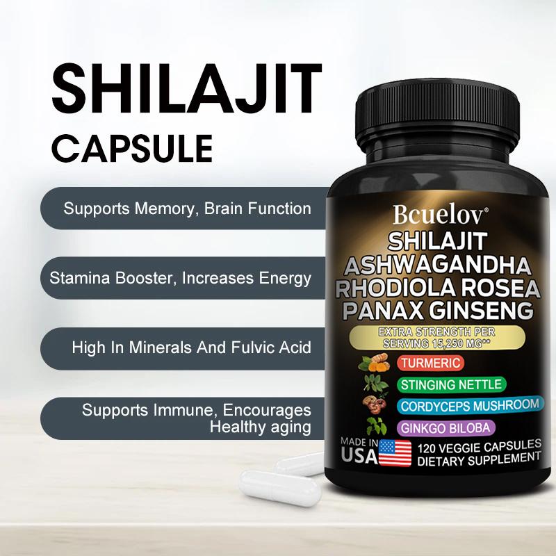Capsule Bcuelov 15250mg contenenti Solanum Ubriaco Sudafricano Rhodiola Ginseng per Migliorare l'Energia 120 capsule