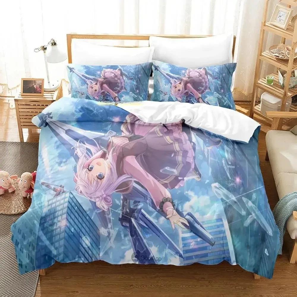 Assault Lily Bouquet Bedding Set Single Twin Full Queen King Size Bed Set Adult Kid Bedroom Duvetcover Sets Anime Bed Sheet Set