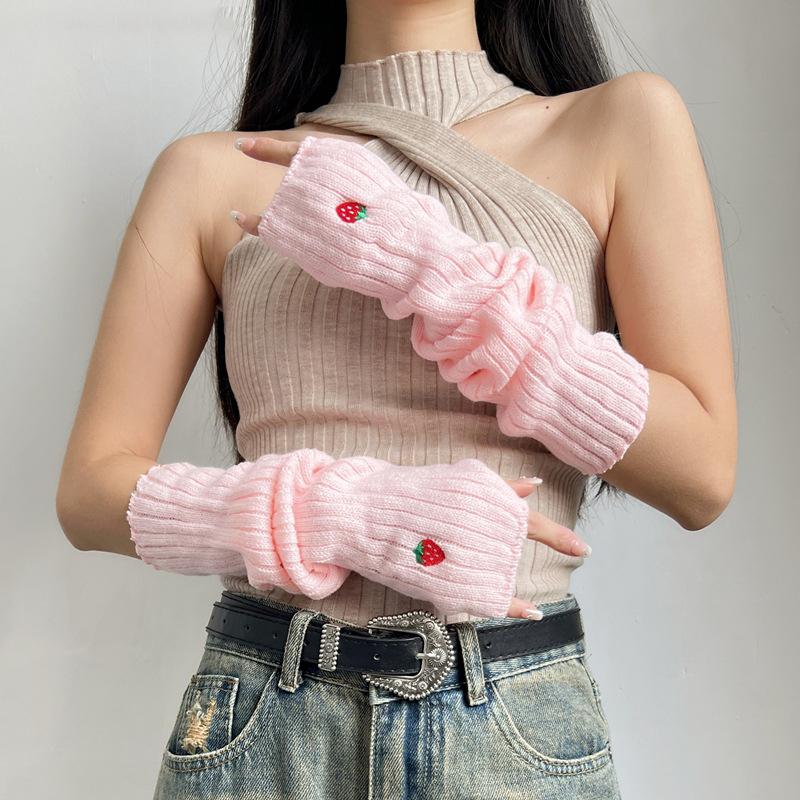 Fashion Female Arm Warmer Knitted Fingerless Long Gloves Student Sleeves Cover Casual Girls Lolita Cosplay Mitten