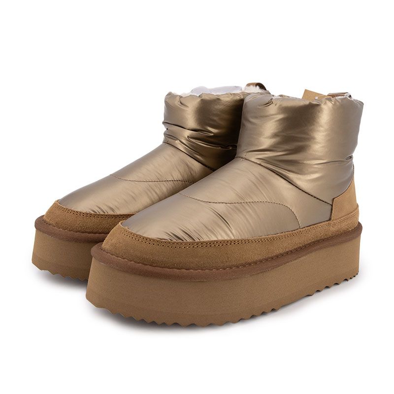 Boots mi haute bi matière fausse fourrure Femme KELARA