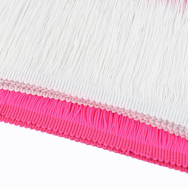 Meetee 2/3/5M 20cm Coloured Fringe Tassel Clothing Curtain Lace Trim Webbing Ribbons for Sewing Latin Dress Fabric Accessories