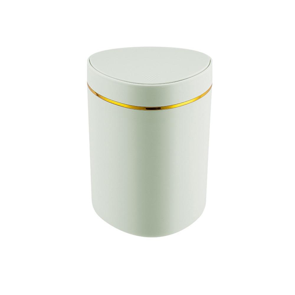 Round/Triangle Small Trash Can with Lid Non-slip Plastic Waste Bin Garbage Organizer  Car