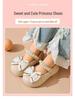 EVA Girls Princess Bow Loafers - Chinese Style, Soft Sole, Non-slip Shoes for Spring/Autumn
