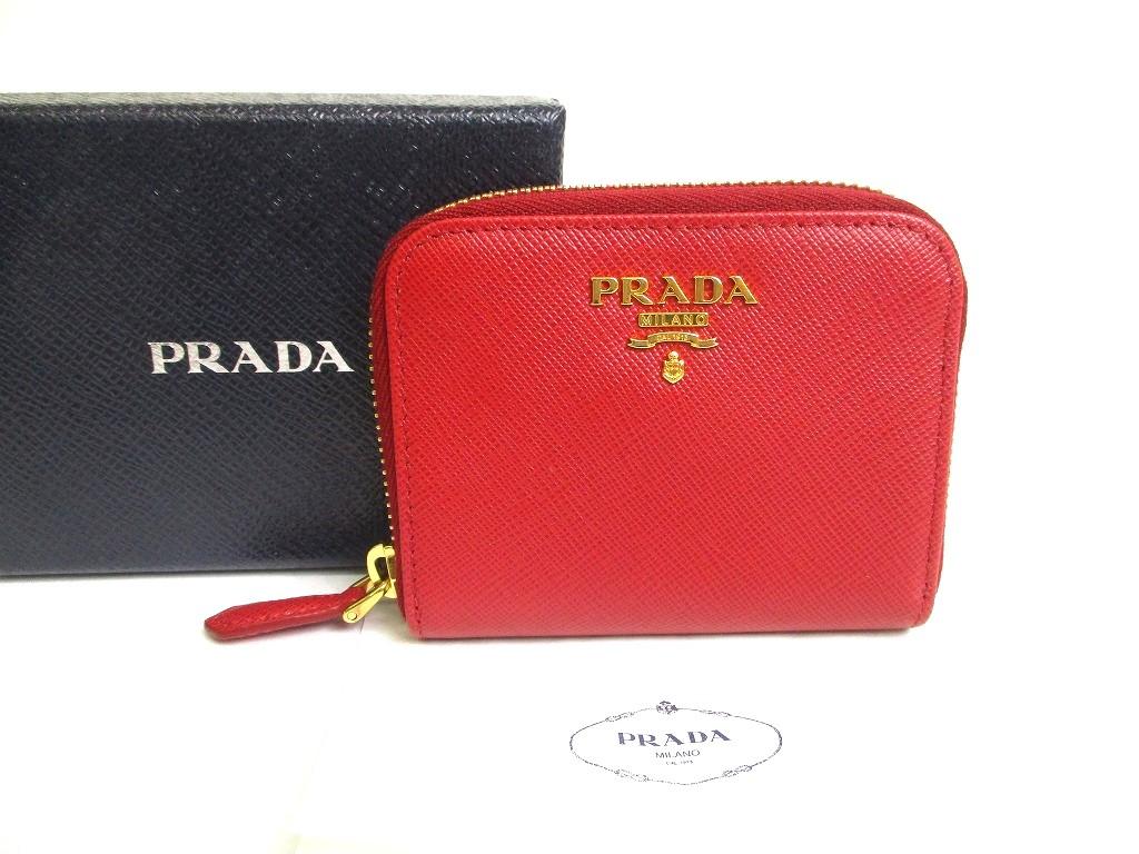 

Автентичний гаманець PRADA Saffiano Red Leather Coin Case #a577 Refurbished