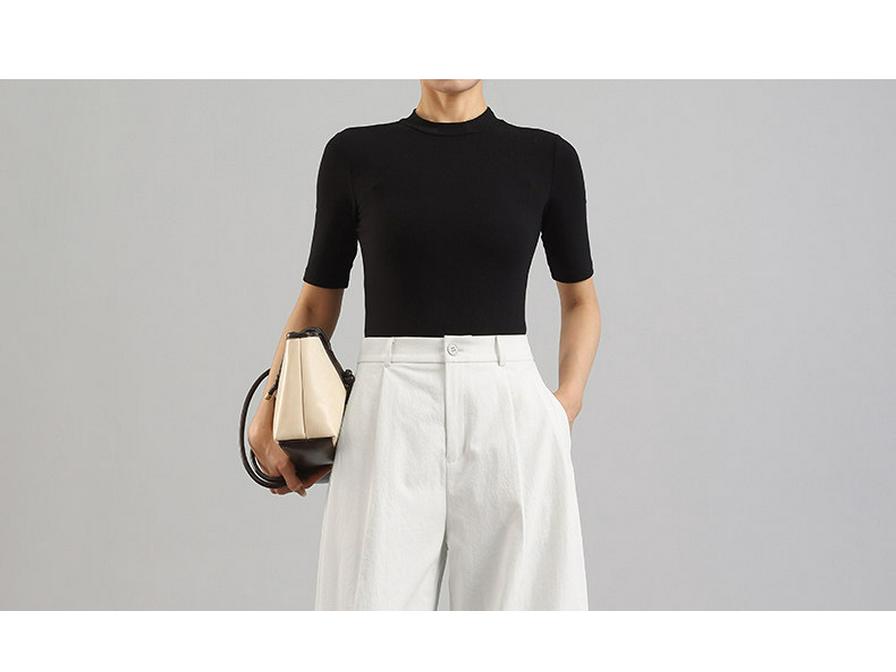 Spring/Summer 2026 Tall Women's White Wide-Leg High-Waisted Casual Suit Pants