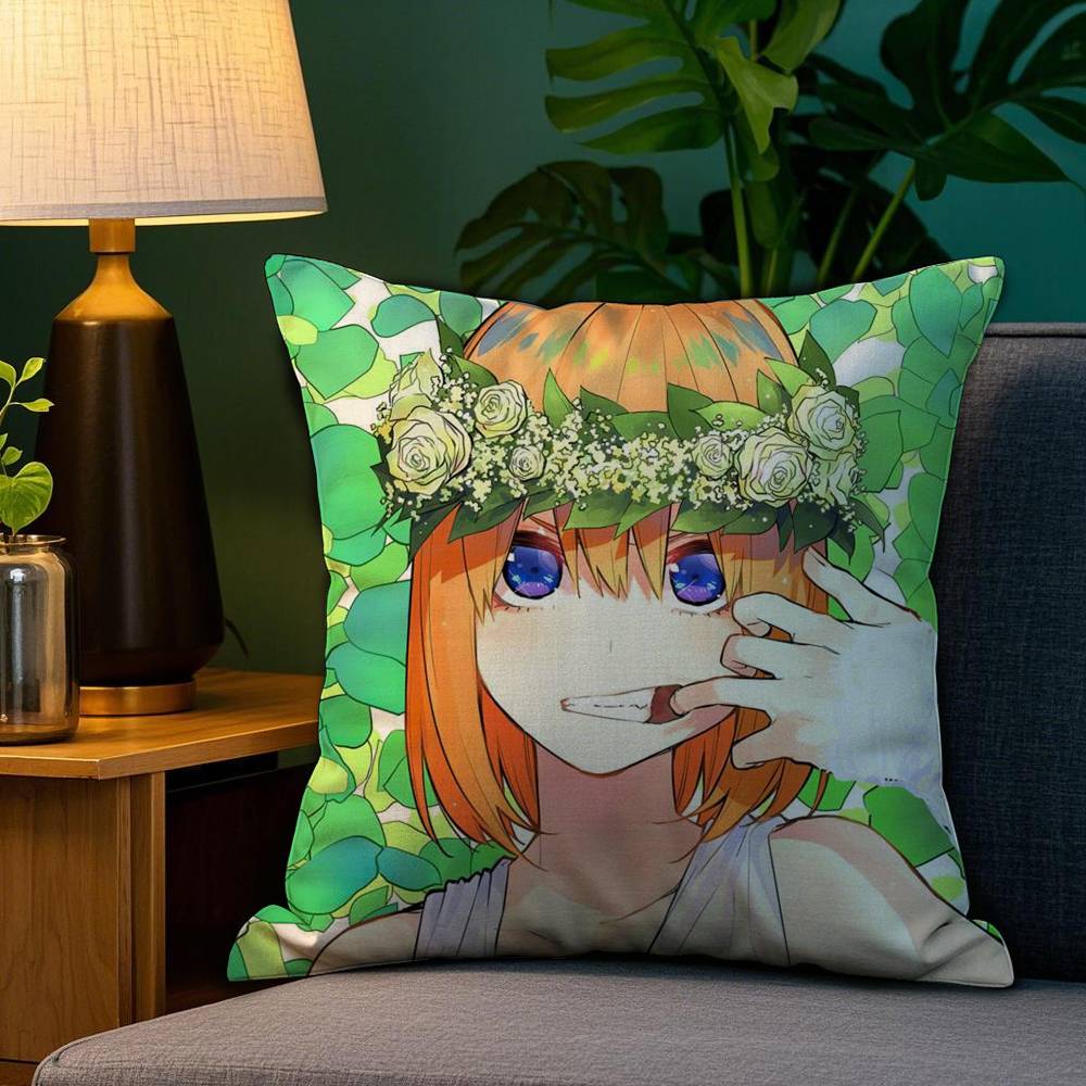 

The Q-Quintessential Quintuplets Pillow Case Plush Fabric Soft Double Sided Print Sofa Cushion Cover Throw Pillow Covers 12x12Inch