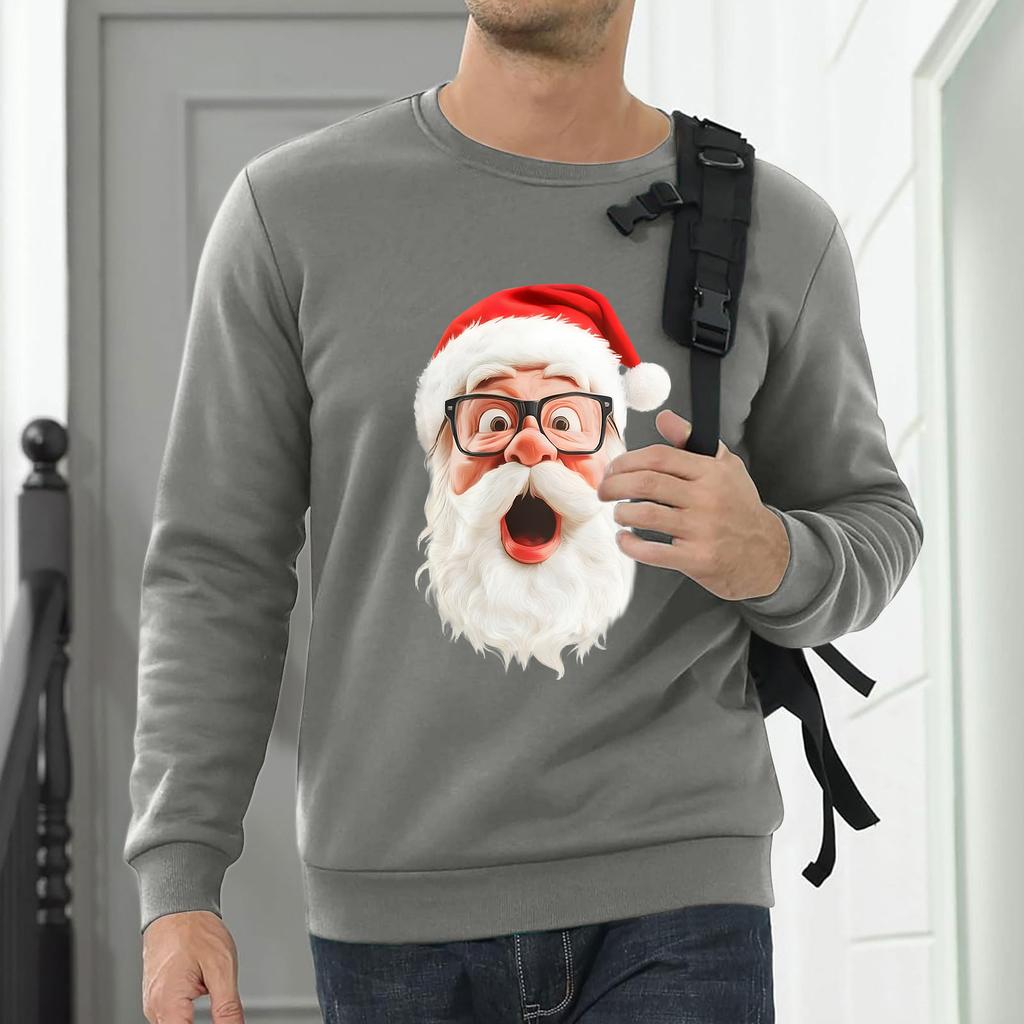 Men Sweatshirt Christmas Shirt Long Sleeve Funny Holdiay Crewneck Xmas Tops