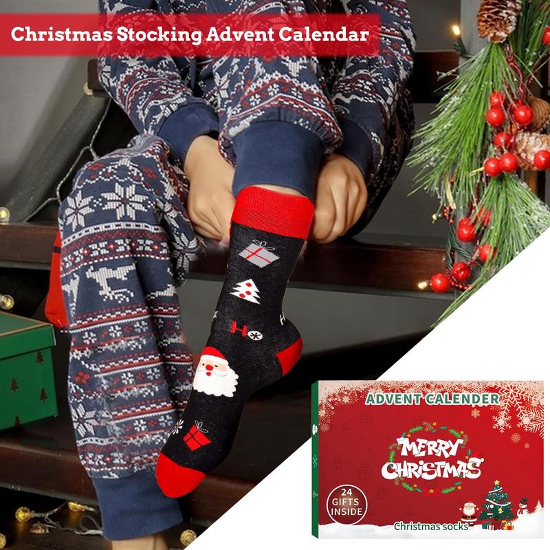 Christmas Socks Advent Calendar 24 Days Countdown Christmas Socks For Men 24 Days Of Advent Box Socks Different Christmas
