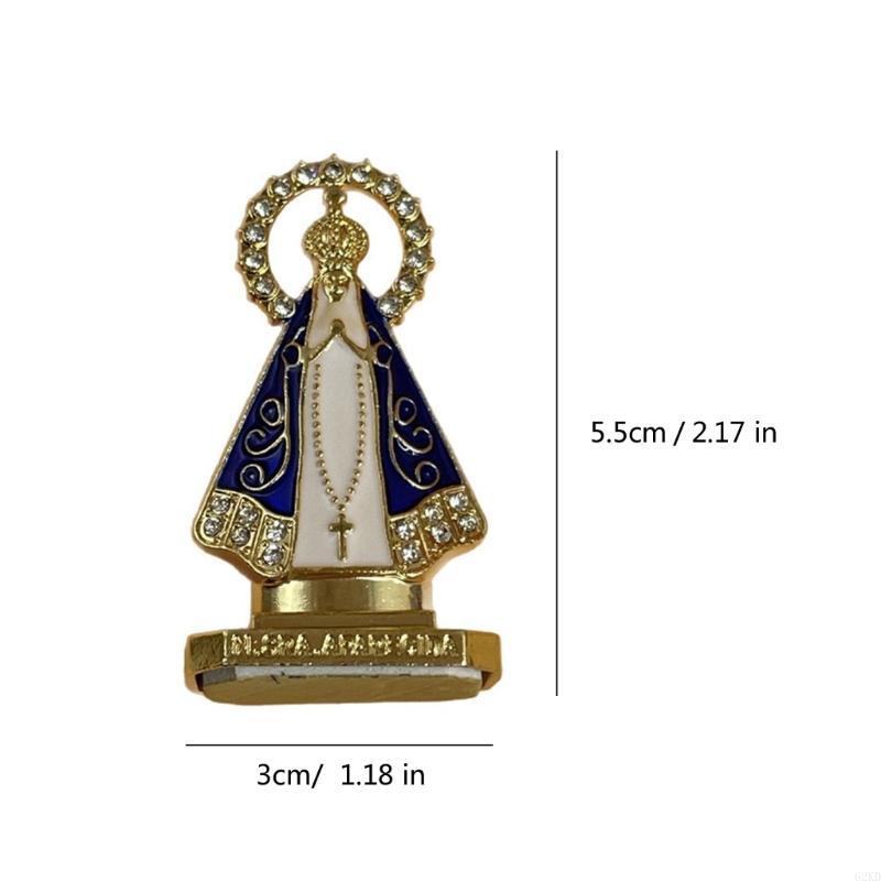 62KD Alloy Ritual Artifact With Precise Engravings Enamel Rhinestones Figurine For Prayer Corner And Collectors' Ornament