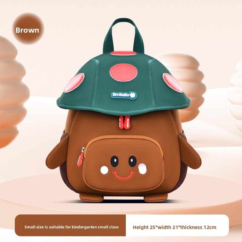 

Kids School Backpack With Breathable Air Cushion Straps For Kindergarten Boys And Girls Brown Small
