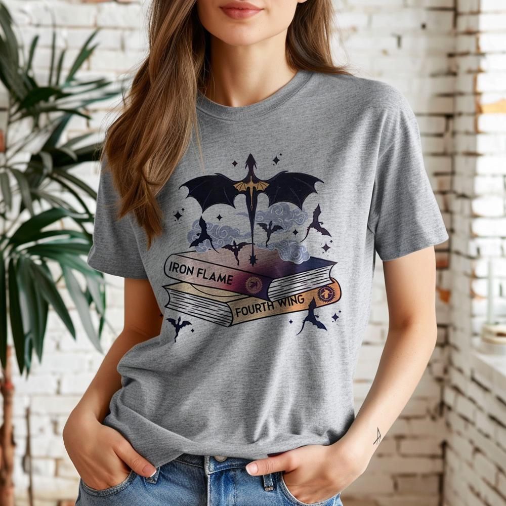 Fourth Wing T Shirt Girl Grunge Pop Culture Comfortable Colorful T Shirt Gothic Anime Punk 80s Digital Hip Hop