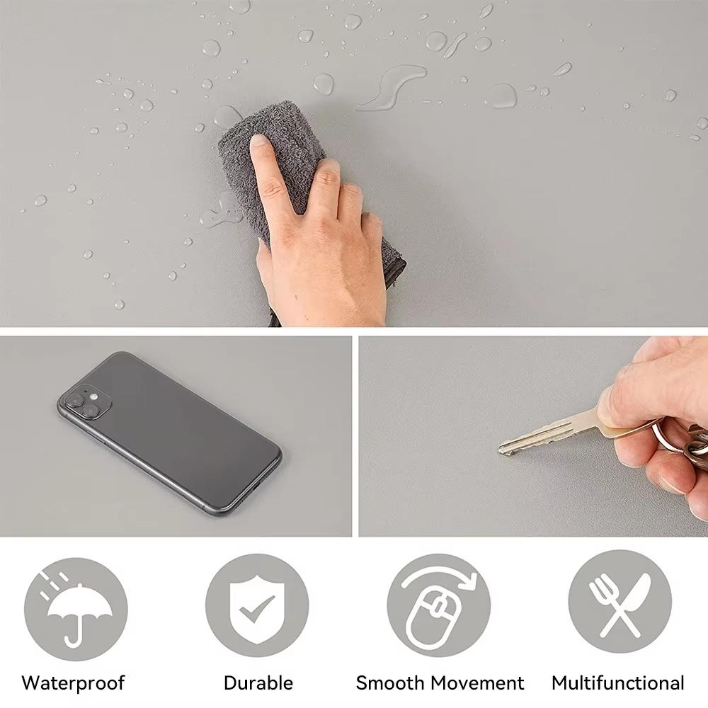 Large Size Office Computer Desk Protector Mat PU Leather Waterproof Non Slip Mouse Pad Desktop Keyboard Desk Pad Gaming Mousepad
