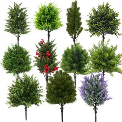 Photo Props Artificial Pine Stake Green Realistic Pine Needle Branches  Patio Ornament