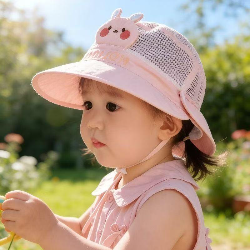 Children's Sun Protection Hat with Detachable Shawl - Wide Brim, Quick-drying, Breathable, Trendy Summer Fisherman Style for Boys and Girls.