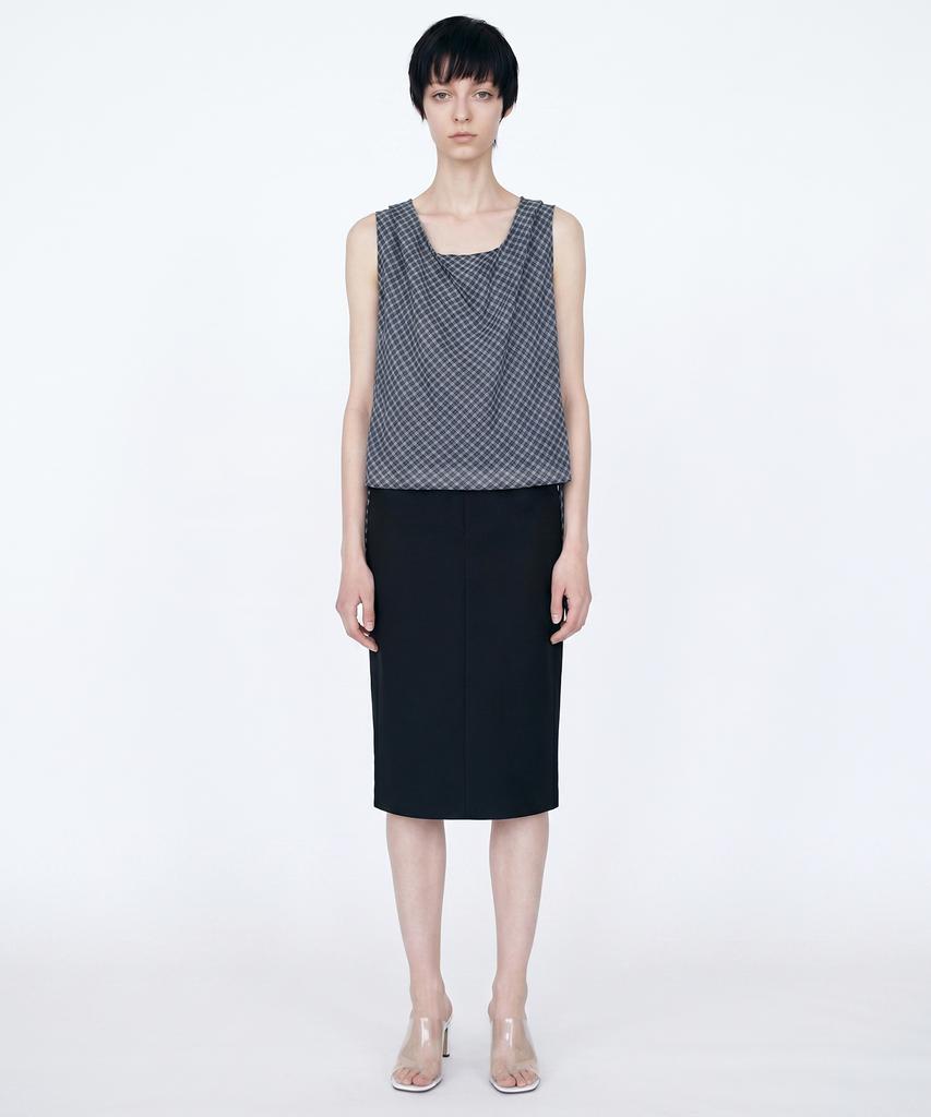 Meibeoyu Atly Check Blouse _ Black