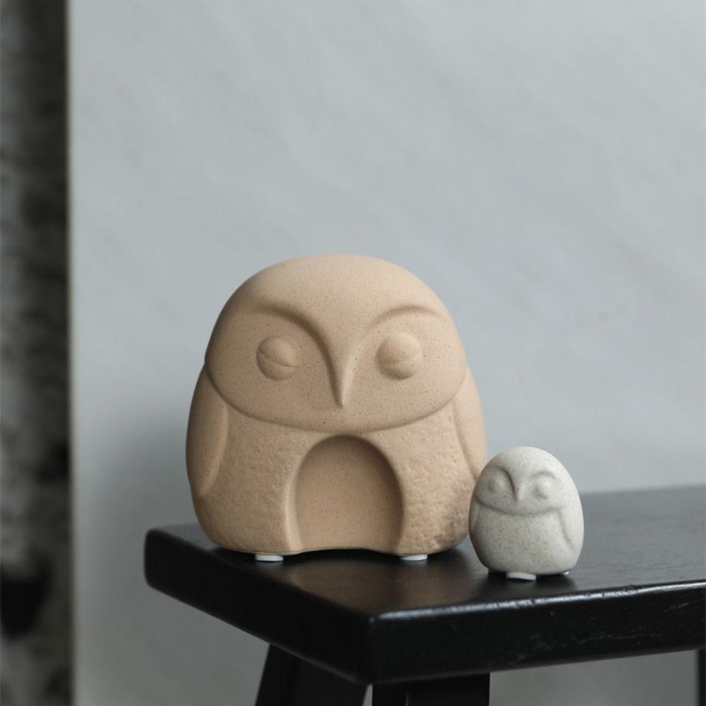 Vivid Animal Statue Ceramic Miniature Figurine Sculpture Creative Owl Ornament Bookshelf
