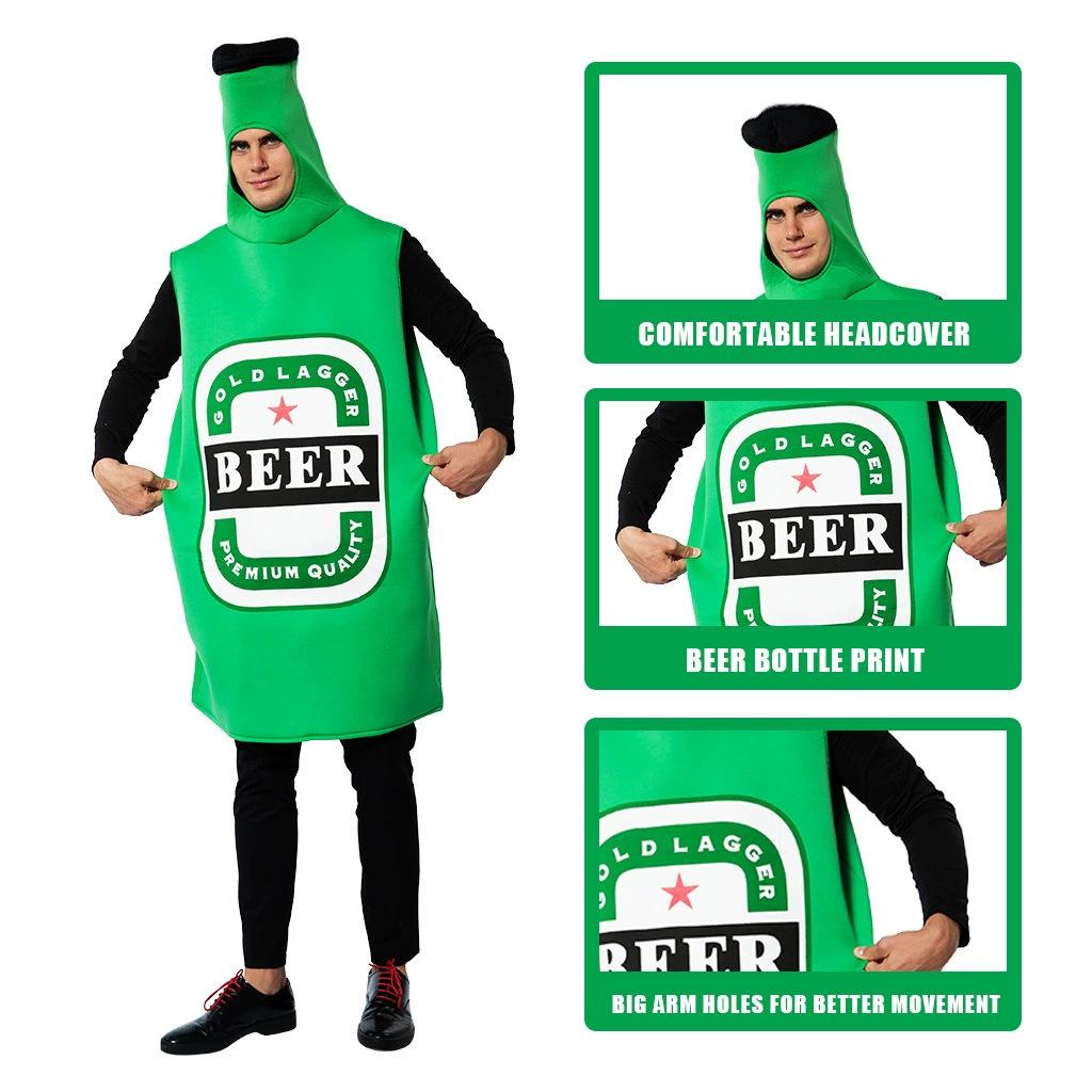 Cross-Border Halloween Beer Cosplay Adult Costume - Funny Green Stage Outfit