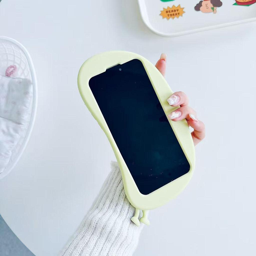 Cartoon Avocado Emoji Anti-Fall Phone Case for iPhone 12-15 PRO/MAX, 13/14 Compatible