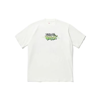 Li Ning T-Shirts Unisex Elfenbein Rundhalsausschnitt Moderate Gerade Passform AHSU225-5