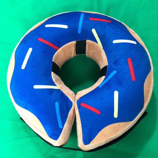 Pet Collar Cartoon Printing Fastener Tape Adjustment Inflatable Dog Lick-Proof Collar After Surgery Pet Supplies