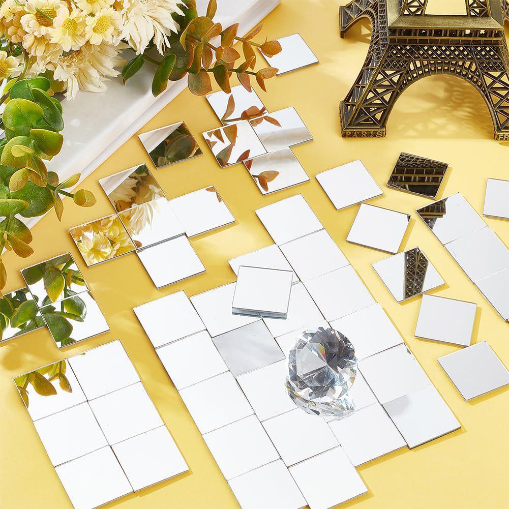 100-Piece Self-Adhesive Square Mosaic Mirror Wall Stickers for Home Decoration