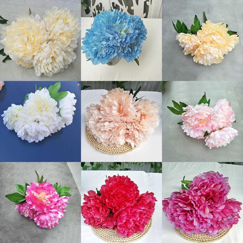 Silk Peony Oversized Flowers With Artificial Blooms For Wedding Decorations