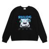 Amerikanische trendige Marke RHUDE F1 Formel-Rennwagen-Aufdruck hohes Flächengewicht reine Baumwolle Frottee Herren und Damen Paar Rundhals-Pullover