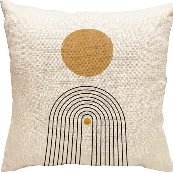 Abstract Pillowcase Sunset Sunrise Line Modern Art Minimalist Living Room Sofa Bay Window Pillow Geometry
