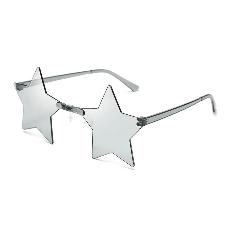 Star Shape Sun Eyeglasses Ultra Light Funny Pentagram Candy Colors Eyewear Decoration Party Rimless Sunglasses UV400 Gafas De Sol