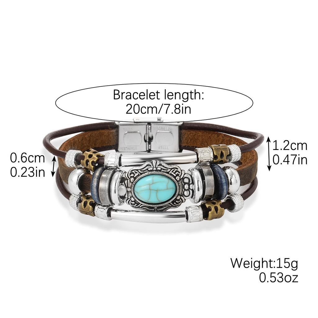 Fashionable Bohemian Ethnic Turquoise Beaded Bracelet Set For Women
