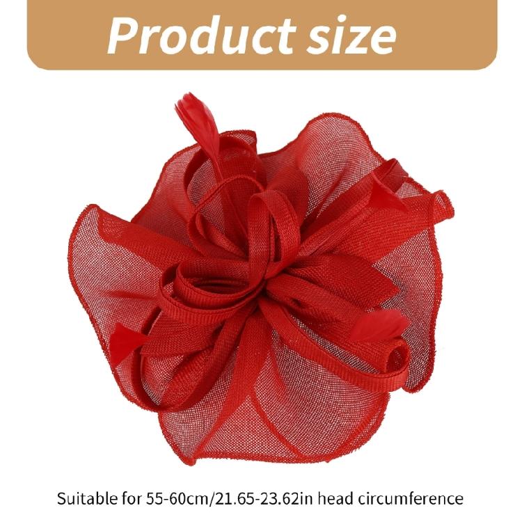 Exaggerated Flower Fascinator Hat Mesh Flower Bowler Hat Evening Dress HeadpieceFemale Flower Fascinator Hat