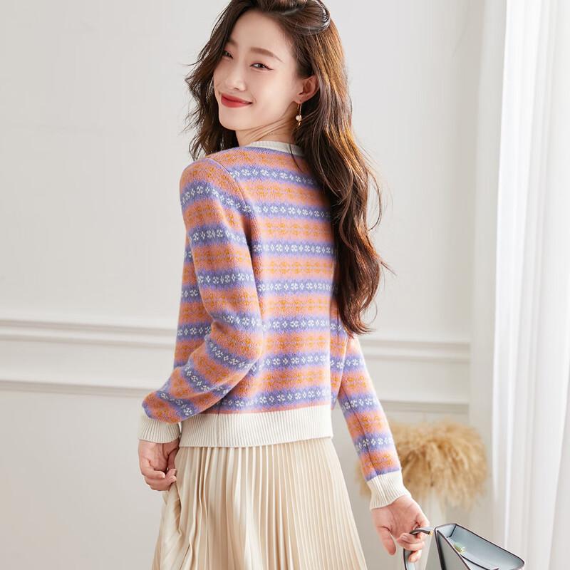 Women's Vintage Embroidered 100% Wool Knitted Cardigan