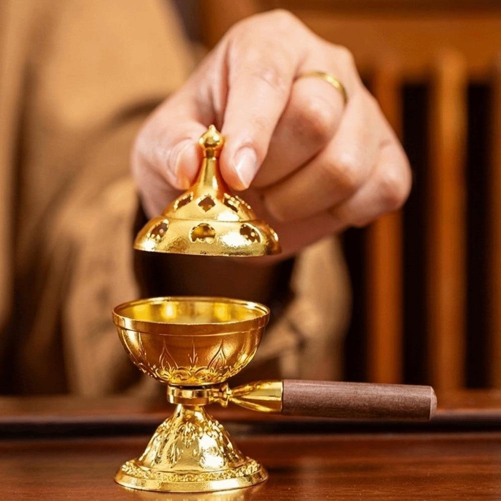 Hollow Out Handheld Incense Burner Non-Stick Powder Diffuser Incense Portable Incense Tray Office