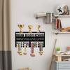 Wall Mounted Display Rack with Hooks - Decorative for Awards and Medals