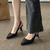Pointed thin heel empty shoes summer new versatile high heel single shoes temperament fashion sandals women