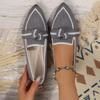 Scarpe da donna in maglia slip-on grandi: Scarpe basse a punta per Primavera/Autunno con Fiocco, Calzature Casual da Guida