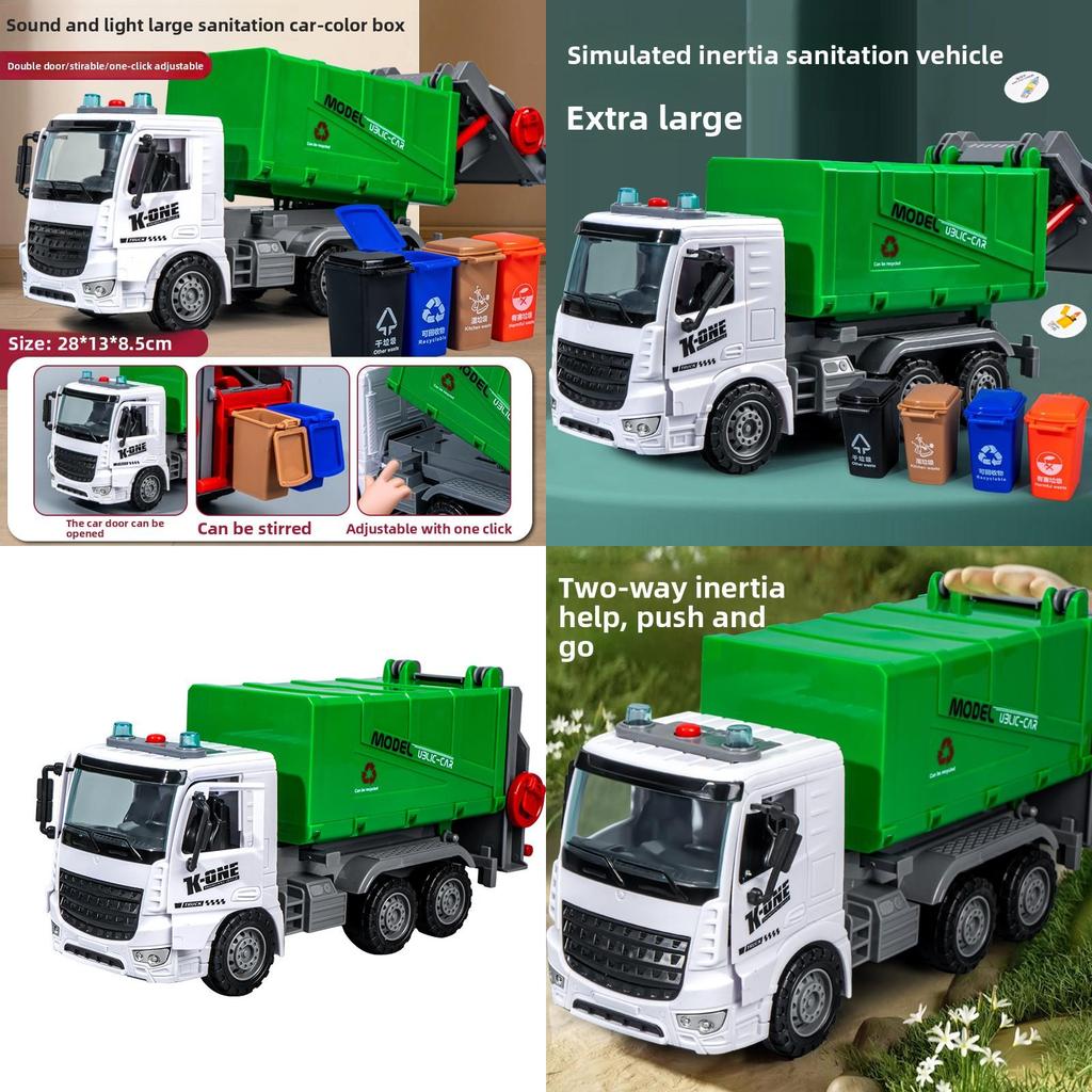 Plastic Garbage Truck Toy For Boys With Lights And Sound For Kids Play And Education