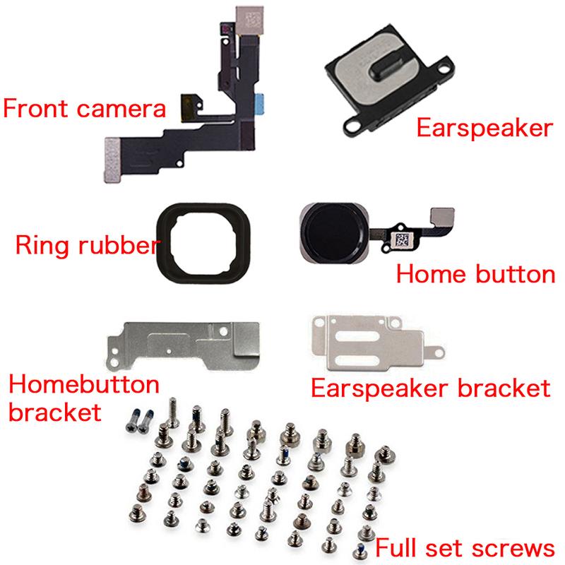 Full Set LCD Parts Replacement For iPhone 6 6P 6S Plus Front Camera Home Button Flex Cable Ear Speaker Screw