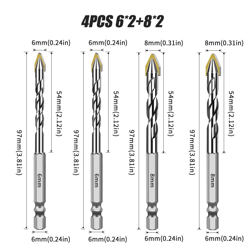 Bit Concrete Slab Drill Bit Screw Drill Bit Carbide Hexagonal Shank Tilt Eccentric Diamond Ceramic Cement Drill