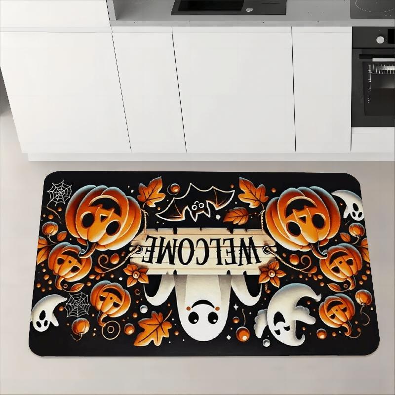 Halloween Carpet Cute Ghost Pumpkin Doormat Welcome Mat Rug For Bedroom Live Room Carpet Outdoor Carpet Home Decoration