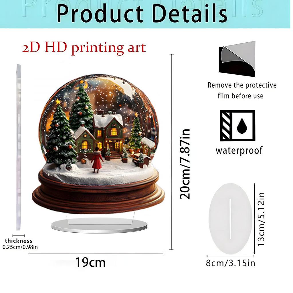 Christmas Apple 2D Acrylic Stand: Festive Desktop Decoration Gift