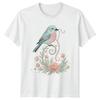 Whimsical Floral Bird TShirt Nature 2026 Gift For Him And Her