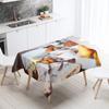 Food Print Tablecloth Stain Resistant Waterproof Rectangular  Kitchen Restaurant Table Decoration Home Decor