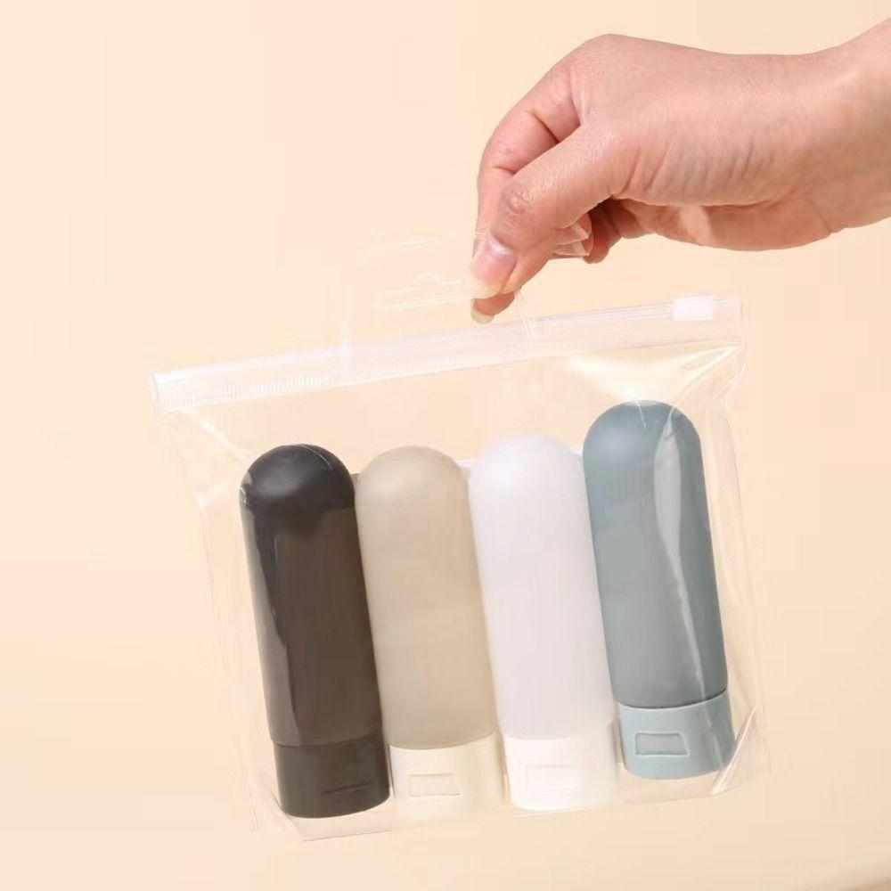 Silicone Shampoo Container BPA Free Refillable Tubes Soft 4 Pcs Travel Bottles  Trip