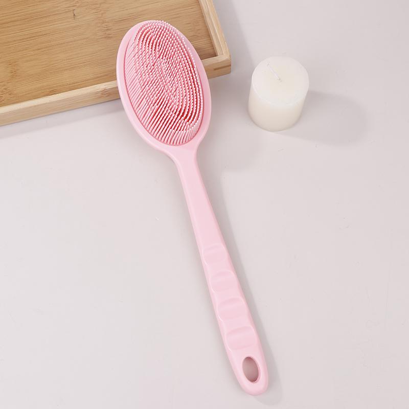 Doppelseitiger Rückenschrubber aus Silikon mit langem Griff, Körperbadebürste, Schlamm-Rückenschrubber, Duschmassage-Peelingbürste, Körperwaschmittel