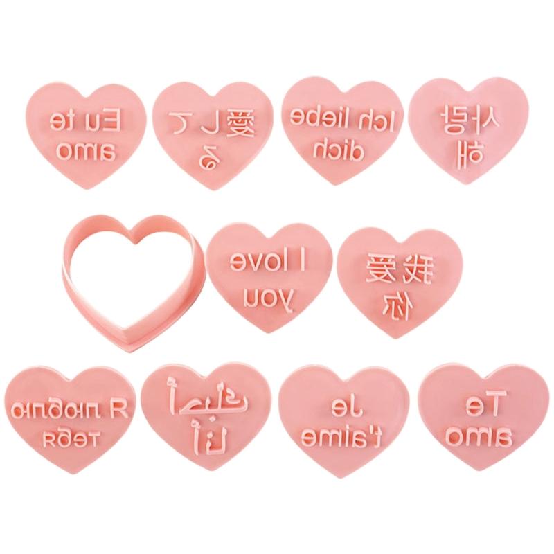 Pack Of 10 Language I Love You Cookie Molds Diverse Language Love You Cookie Cutters Treat Mould For Handmade Sweet 1
