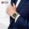Luxury Men Watch Classic Red Green Dial Men's Quartz Wristwatch Sliver Calendar Male Reloj Stainless Steel Man Clock