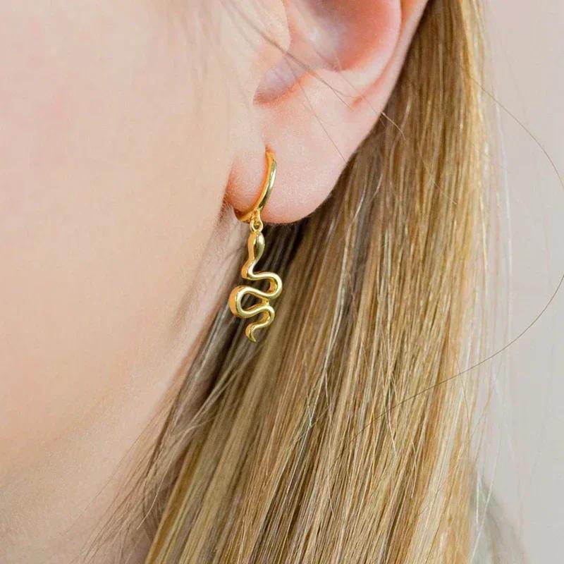 Evil Eye 925 Silver Ear Needle Exquisite Shell Zircon Retro Geometric Pendant Earrings for Women Fashion Party Jewelry