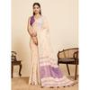 Premium Linen Silk Embroidered Saree with Elegant Latkan Detailing